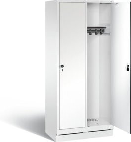 C+P Garderobenschrank Evolo in Weiß mit HPL-Front und Korpus in Verkehrsweiß, H x B x T: 180 x 81 x 50 cm - Bild 1