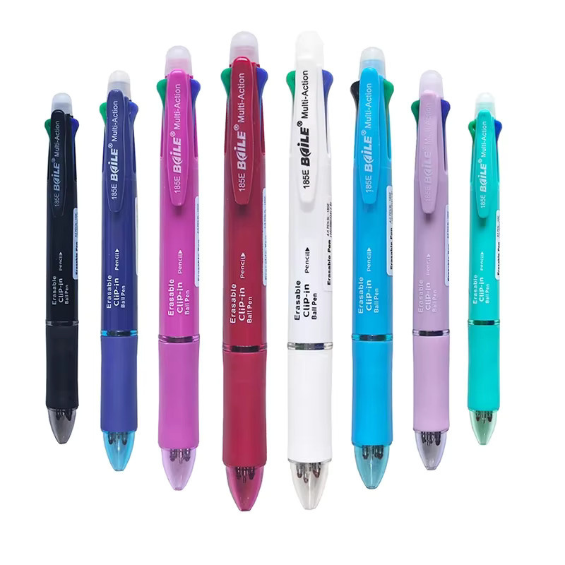 MROOFUL 5-in-1 löschbarer Gelstift Set mit 0,7 mm Minen in Blau, Schwarz, Rot und Grün sowie 0,5 mm Druckbleistift für Schreiben und Malen - Bild 4