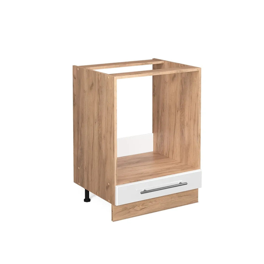 Vicco Herdumbauschrank Fame-Line Küchenschrank in Weiß Hochglanz und Eiche mit Softclose-Scharnieren, Breite: 60 cm - Bild 3