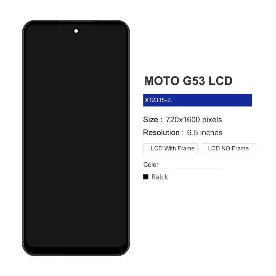 Motorola Moto G53 LCD Display mit Touchscreen Digitizer Montage und Rahmen in Schwarz, 6.5 Zoll - Bild 2