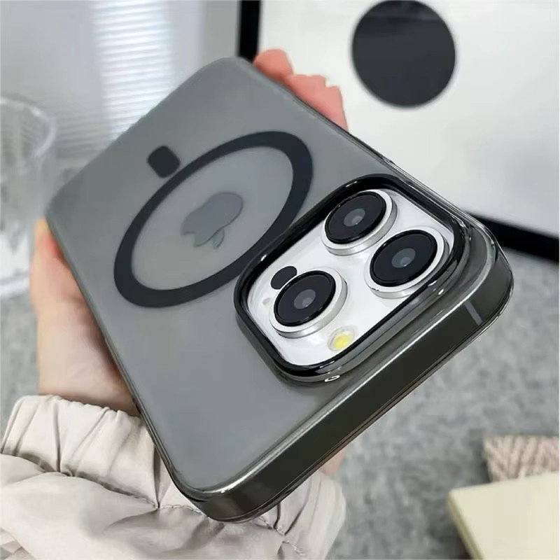Original Ultra Dünne Transparente MagSafe Schutzhülle für Apple iPhone 17 16 15 14 13 Pro Max mit Magnetischem Kabellosem Laden in Transparent und Purple - Bild 3