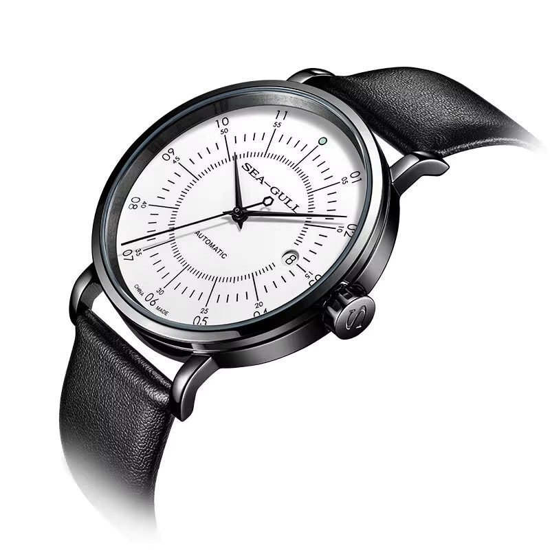Seagull Armbanduhr, Automatik, Edelstahl, Leder, Saphirglas, Herren - Bild 3