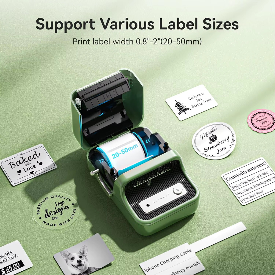 Niimbot B21 PRO Thermoetikettendrucker mit Bluetooth für Heim, Büro und Geschäft, 300dpi, mobil und drahtlos, Druckbreite: 20-50 mm - Bild 1