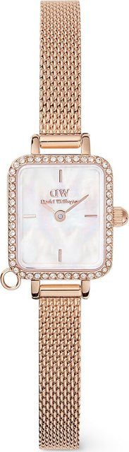 Daniel Wellington Damenuhr, Quarz, Edelstahl, Eckig, 18 mm, Weiß - Bild 1