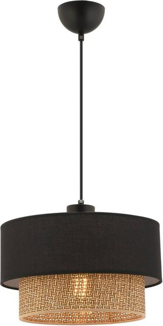Opviq Pendelleuchte Echo in Beige und Schwarz aus Baumwolle mit E27 Fassung, B/H/T: 30 x 65 x 30 cm - Bild 1