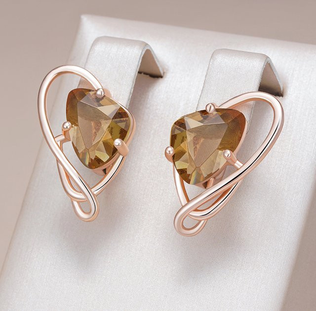 Kinel Tropfenohrringe, 585 Gold, Roségold, Zirkonia, Damen - Bild 1