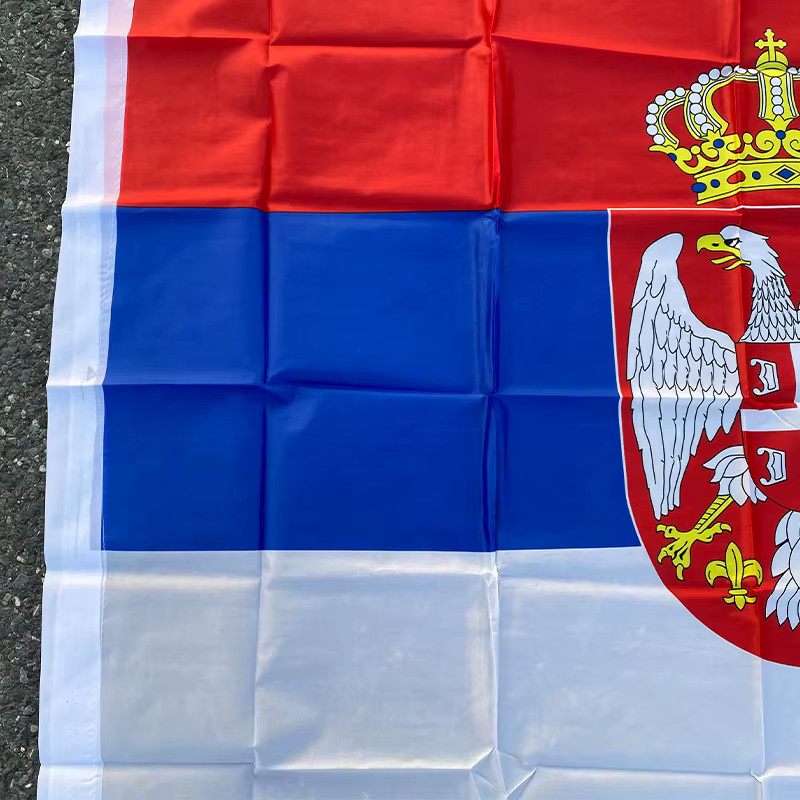 Aerlxemrbrae Serbien Flagge Banner zum Aufhängen, B/H: 90 x 150 cm - Bild 2