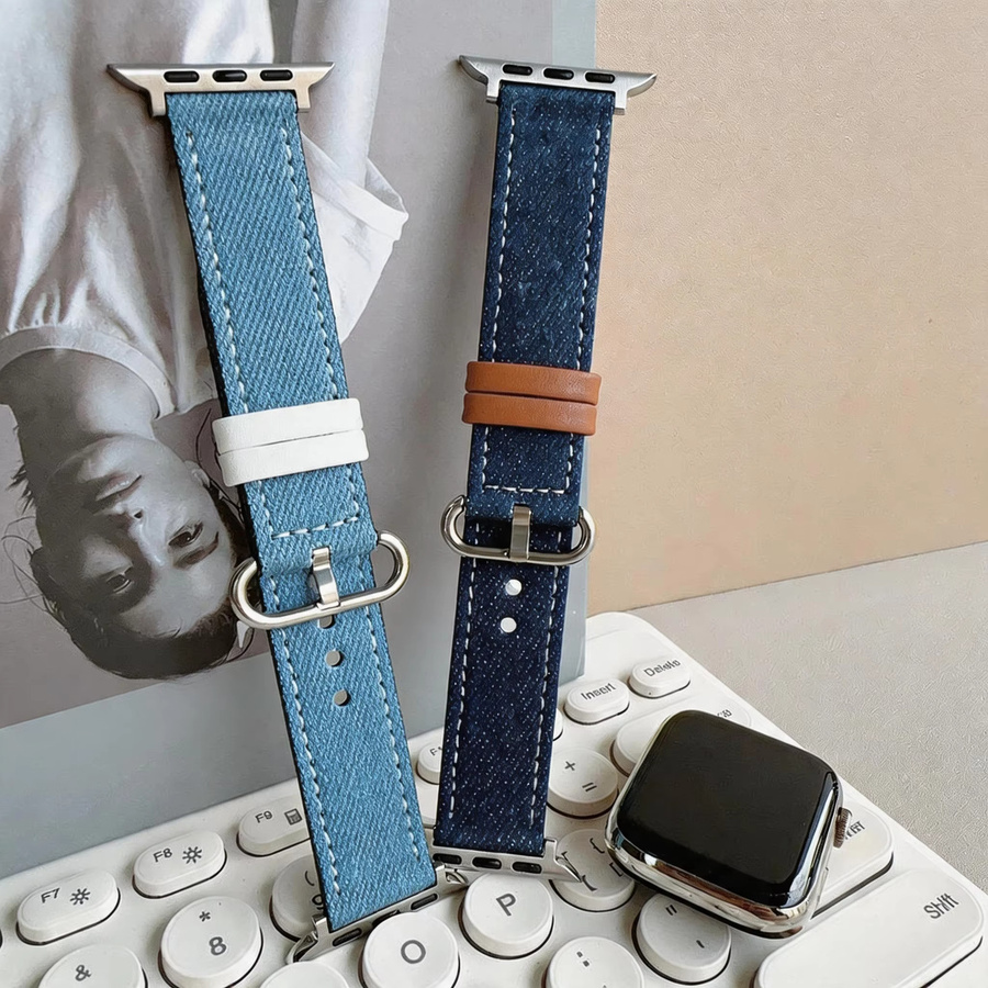 CORUCIA Uhrenarmband Denim Canvas, Vintage, Textil/NATO, für Apple Watch - Bild 2
