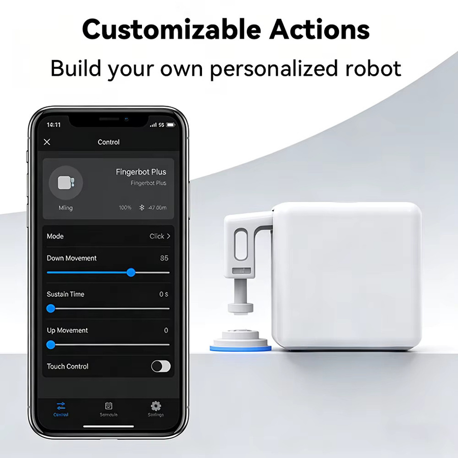 Wesense Fingerbot Plus Smart Button Pusher 3D DIY Fernbedienungsroboter in Schwarz, kompatibel mit Tuya, Alexa und Google Sprachsteuerung (Hub erforderlich) - Bild 4