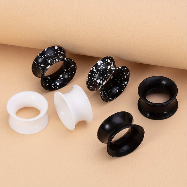 Ohrstöpsel Silikon, Schwarz, Unisex, 3mm-22mm - Bild 1