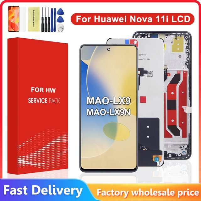 Huawei Nova 11i LCD-Display Touchscreen-Panel Digitizer-Baugruppe mit Rahmen in Schwarz für MAO-LX9 und MAO-LX9N - Bild 1