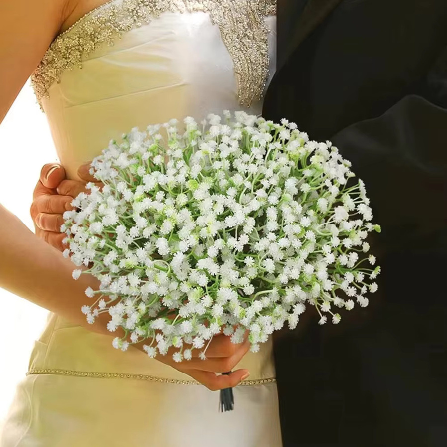 Künstliche Gypsophila Blumen aus Kunststoff in Weiß für Garten, Tischdekoration und Hochzeitsfloristik von smr - Bild 3