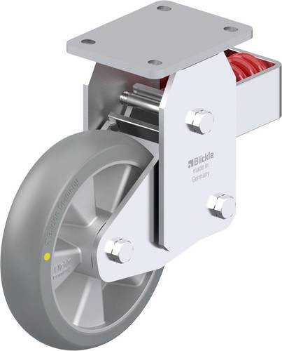 Blickle BHF-ALTH 200K-AS-CO Stahlblech-Bockrolle in Silber/Grau mit 200 mm Rad-Durchmesser und 800 kg Tragfähigkeit - Bild 1