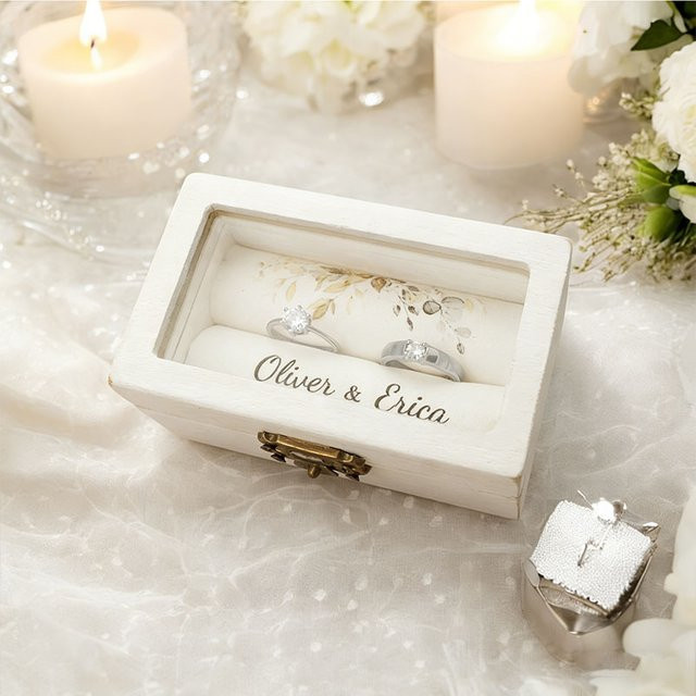 4MELLY Eheringbox aus Holz, transparent, Unisex - Bild 1
