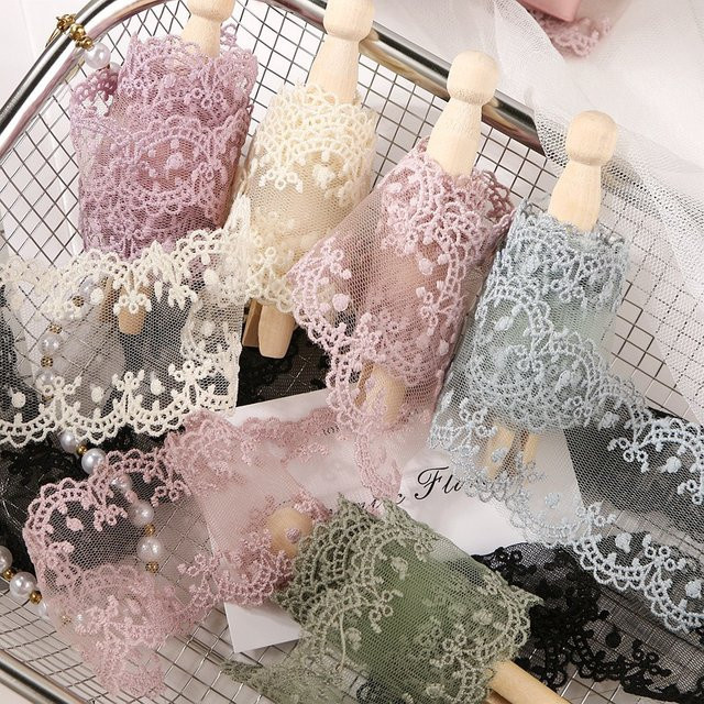 Kewgarden besticktes Spitzenband in Pink für DIY-Haarschleifen und Bastelarbeiten, Breite: 5,1 cm, Länge: 9,14 m - Bild 1