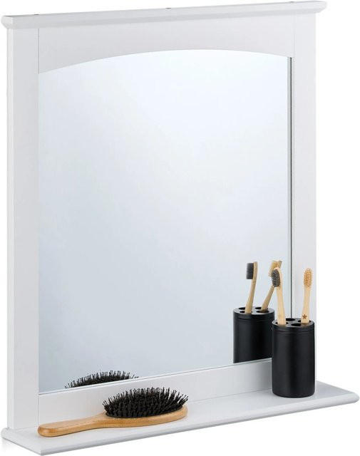 Relaxdays Badezimmerspiegel aus MDF mit Ablage in Weiß, B/T/H: 60 x 55 x 11 cm - Bild 1