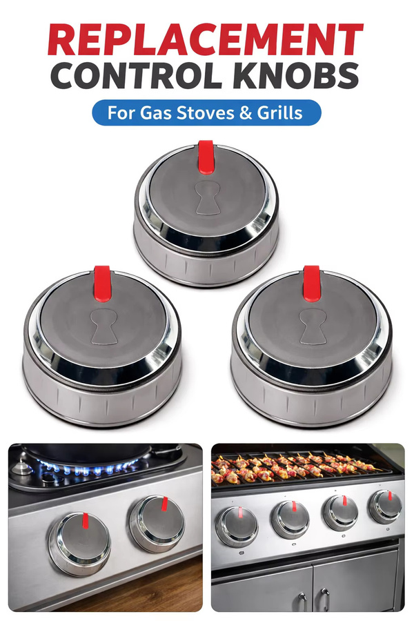 Weber Genesis II E/SE Serie Ersatzteil-Set mit 3 Hauptbrenner-Drehknöpfen für Gasgrills - Bild 2