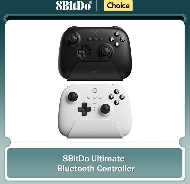 8BitDo Ultimativer kabelloser Bluetooth-Gaming-Controller mit Ladestation in Weiß für Nintendo Switch und PC - Bild 1