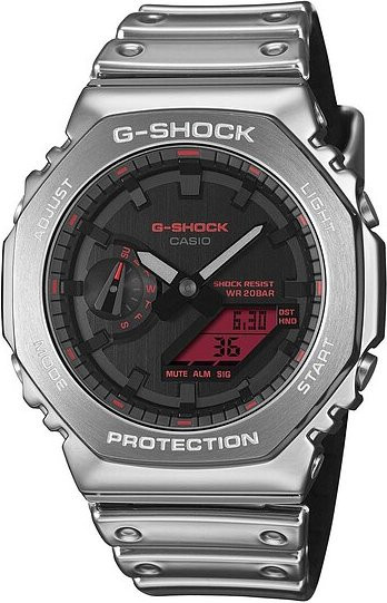 Casio G-Shock Digitaluhr, Quarz, Edelstahl, Silber, Schwarz, Unisex - Bild 1