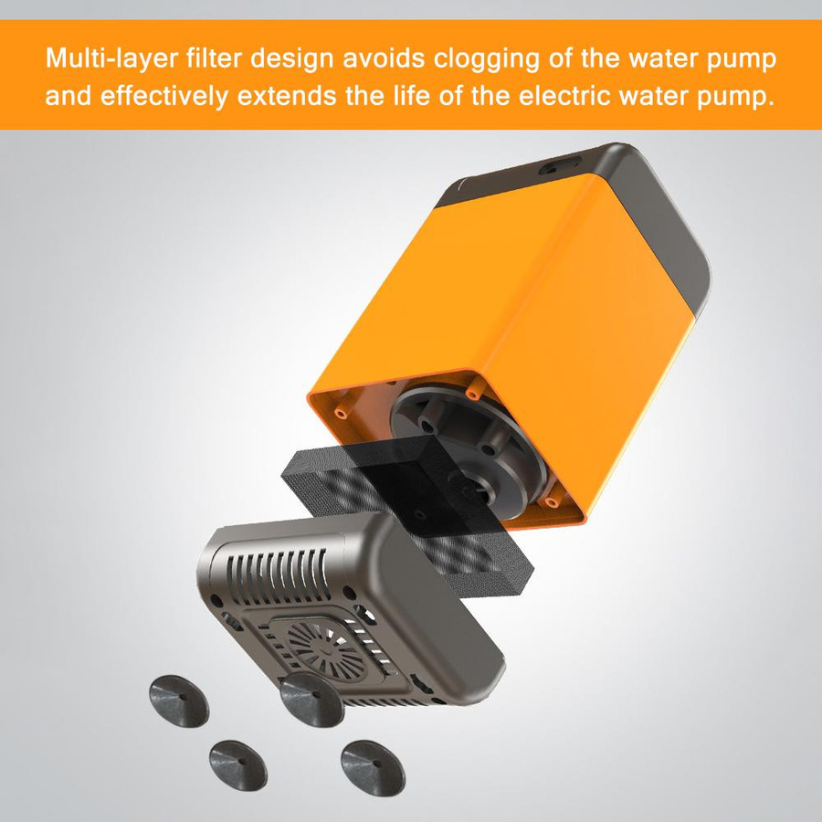 Tragbare Outdoor-Camping-Duschpumpe mit intelligenter Digitalanzeige und 7800mAh Akku in Orange - Bild 6