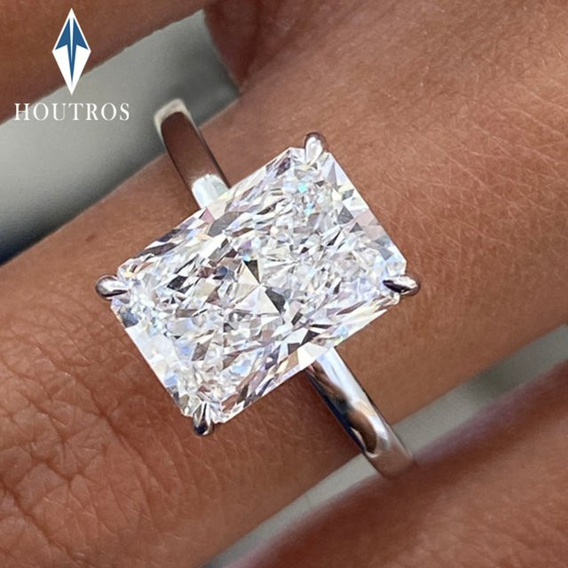 Houtros Verlobungsring, 925 Silber, Moissanit, Damen - Bild 1