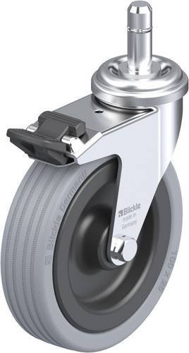 Blickle LRA-VPA 100G-FI-ES Lenkrolle mit Feststeller in Grau und Schwarz, Rad-Durchmesser: 100 mm, Tragfähigkeit: 70 kg - Bild 1
