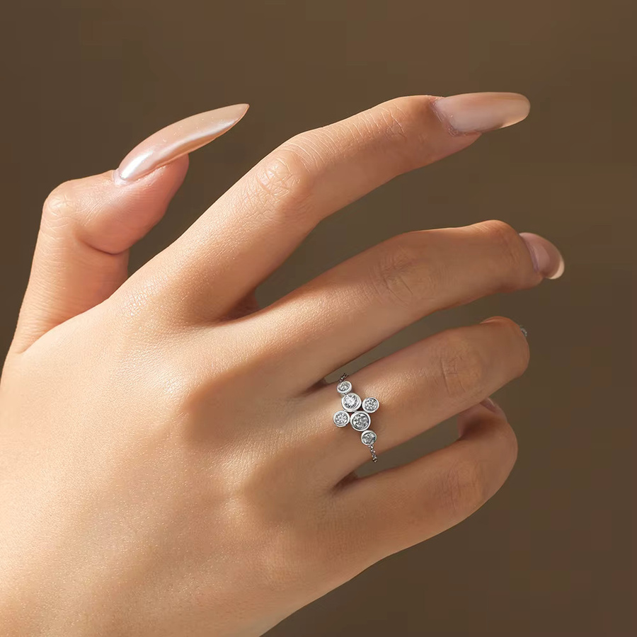 ATTAGEMS Ringe, 925 Silber, Moissanit, Damen - Bild 2