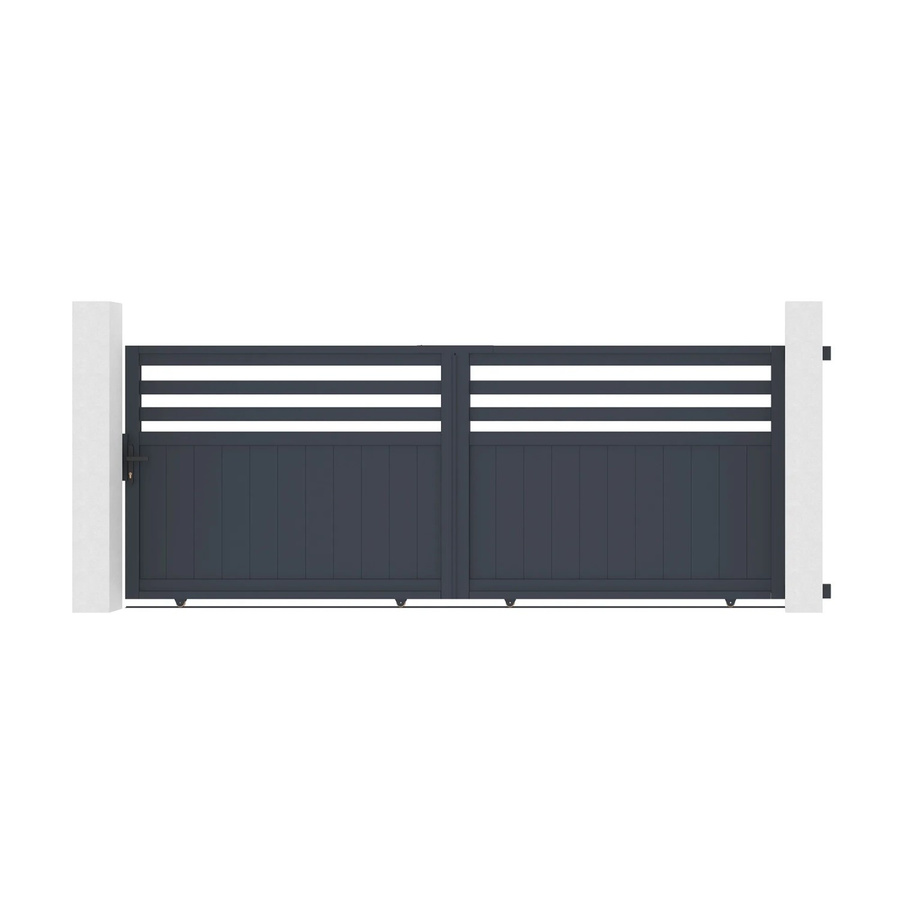 Casanoov Elektrisches Schiebetor Nevis aus Aluminium in Grau inklusive Schiebetorantrieb Ranger C300, Breite: 370 cm, Höhe: 140 cm - Bild 2