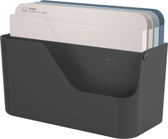 Rotho Inbox My Paper Dokumentenbox A4 Schwarz mit blauen Mappen - Bild 1