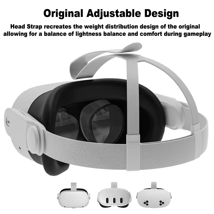 Verstellbarer Ersatz-Kopfgurt in Weiß, kompatibel mit Meta Quest 2, Quest 3 und Quest 3s, komfortables Elite-Gurt VR-Zubehör - Bild 2