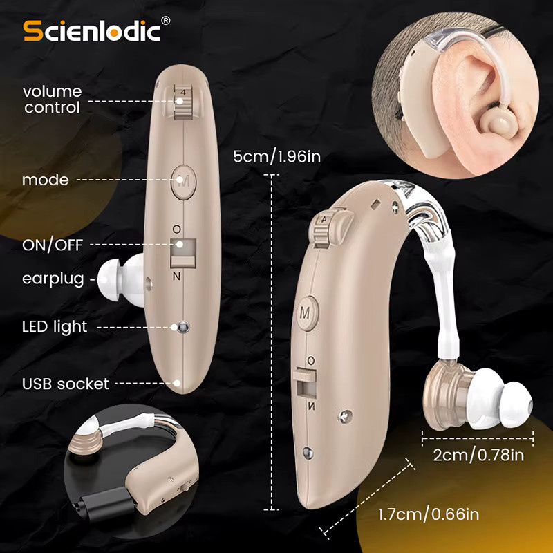 XceeFit wiederaufladbare BTE Hörgeräte mit einstellbarem Sound-Verstärker für ältere Menschen mit Hörverlust - Bild 6
