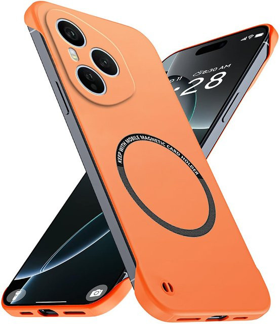 Schlanke und magnetische Handyhülle für Honor 400 Pro und Honor 400 China in Orange, matt und stoßfest mit hartem PC-Material - Bild 1