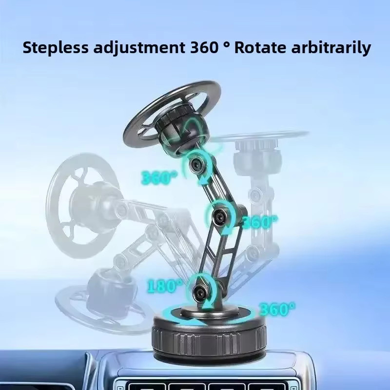 Kebidumei Magnetischer Telefonhalter in Silber mit Vakuumsauger und 360-Grad-Drehung für das Auto-Armaturenbrett - Bild 2