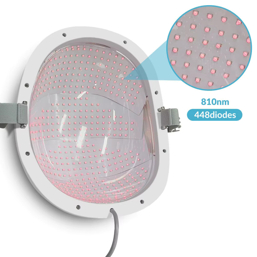 Frovab PBM-Therapiegerät Gehirnstimulations-Helm mit 448 Dioden und 810nm NIR-Licht in Weiß zur Rehabilitation bei Parkinson und Schlaganfall sowie zur Gedächtnisverbesserung - Bild 4