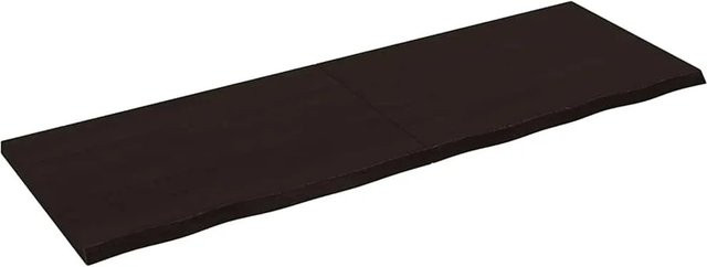 vidaXL Wandregal aus Massivholz Eiche in Dunkelbraun, rustikaler Stil, Breite: 180 cm, Tiefe: 60 cm, Höhe: 2-4 cm - Bild 1