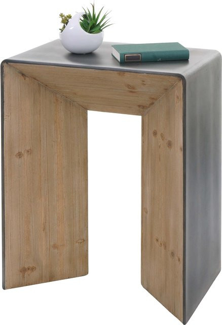 MCW Konsolentisch L76 im Industrial Design aus Massiv-Holz und Metall-Optik, B/T/H: 80 x 60 x 40 cm - Bild 1
