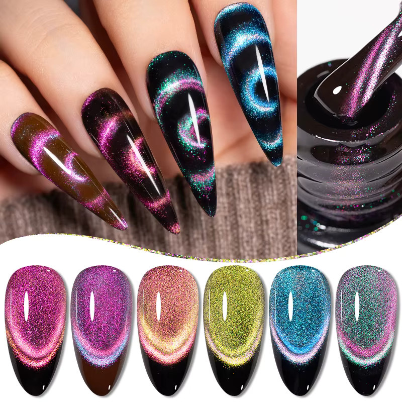 PUENTE Vibrant Starry Galaxy Cat Magnetischer Gel-Nagellack, 7,5 ml - Bild 4