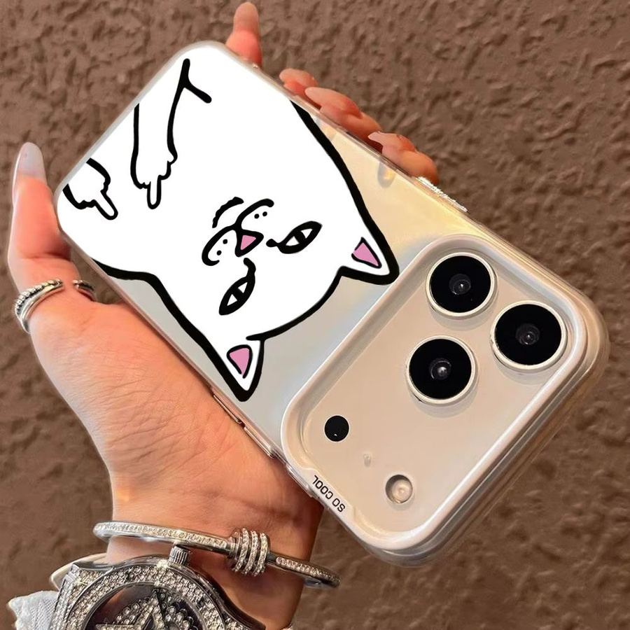 Personalisierte stoßfeste Handyhülle mit Katzenmuster in Blau für Apple iPhone 17 16 15 14 13 12 11 Pro Max Plus - Bild 3