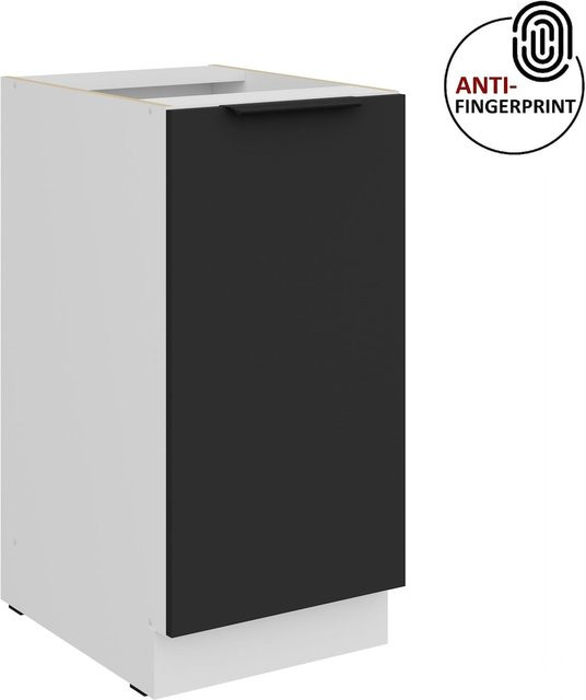 Küchen Unterschrank ARIA Schwarz matt mit Einlegeboden Breite: 40 cm - Bild 1