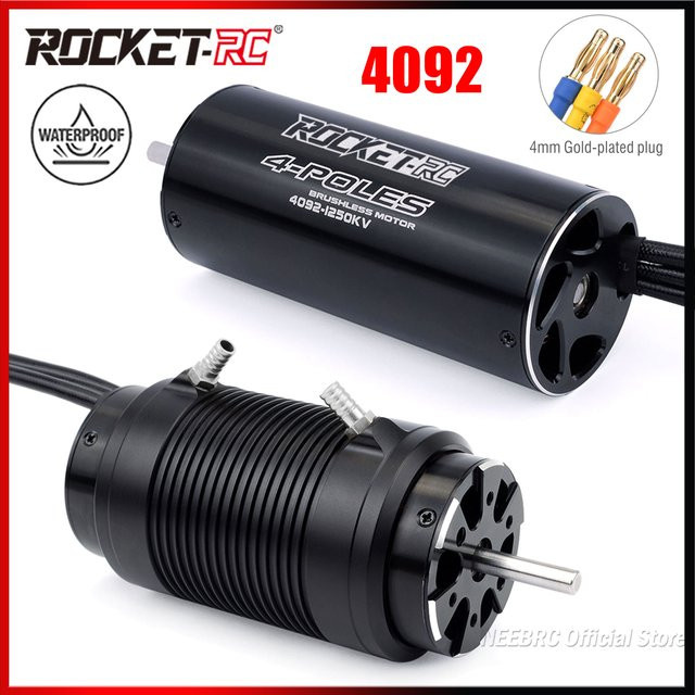Rocket-RC 4092 1250KV 1520KV Wasserdichter sensorloser bürstenloser Motor, Zubehör, Metall, Schwarz - Bild 1