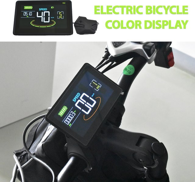 Haytrix H6C MTB Elektrischer Fahrradcomputer mit digitalem horizontalem Bildschirm in Schwarz - Bild 1