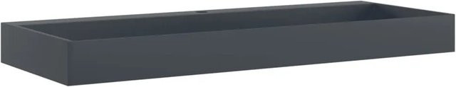 vidaXL Waschbecken aus Mineralguss in Anthrazit, B/T/H: 120 x 46 x 11 cm - Bild 1