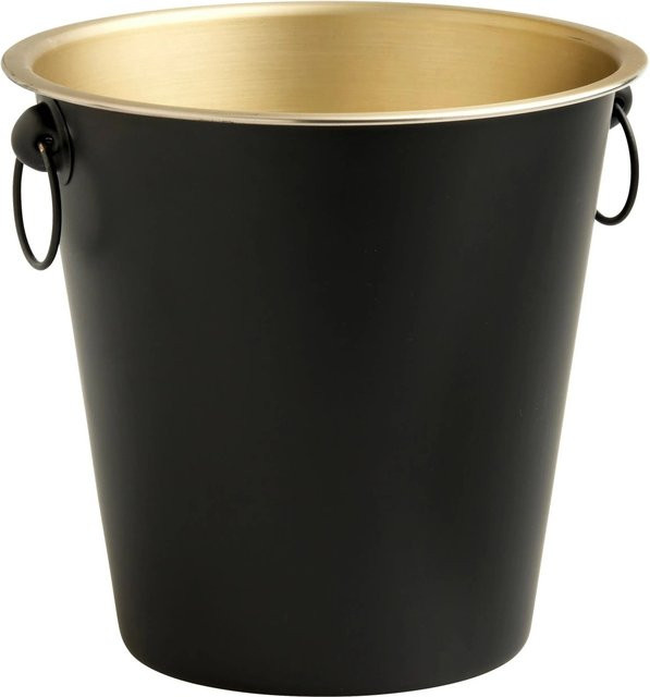 Mömax Flaschenkühler Glamour in Schwarz und Goldfarben aus Metall, Höhe: 21,7 cm, Breite: 20,5 cm, Tiefe: 4,55 cm - Bild 1