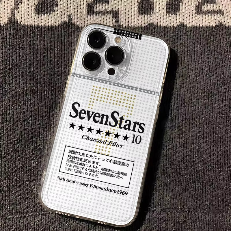 Potdemiel Handyhülle mit Sieben Sterne Design für iPhone 16 15 14 13 12 11 Pro Max Plus X XR XS transparent mit weicher TPU-Rückseite - Bild 2