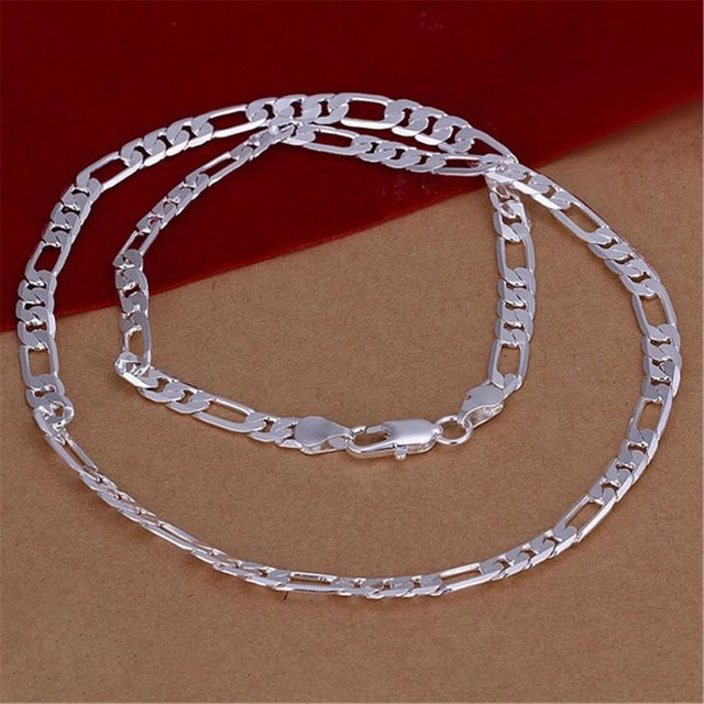 Wucifang Jewelry Halskette 925 Silber, 6mm, 50cm, Unisex - Bild 1