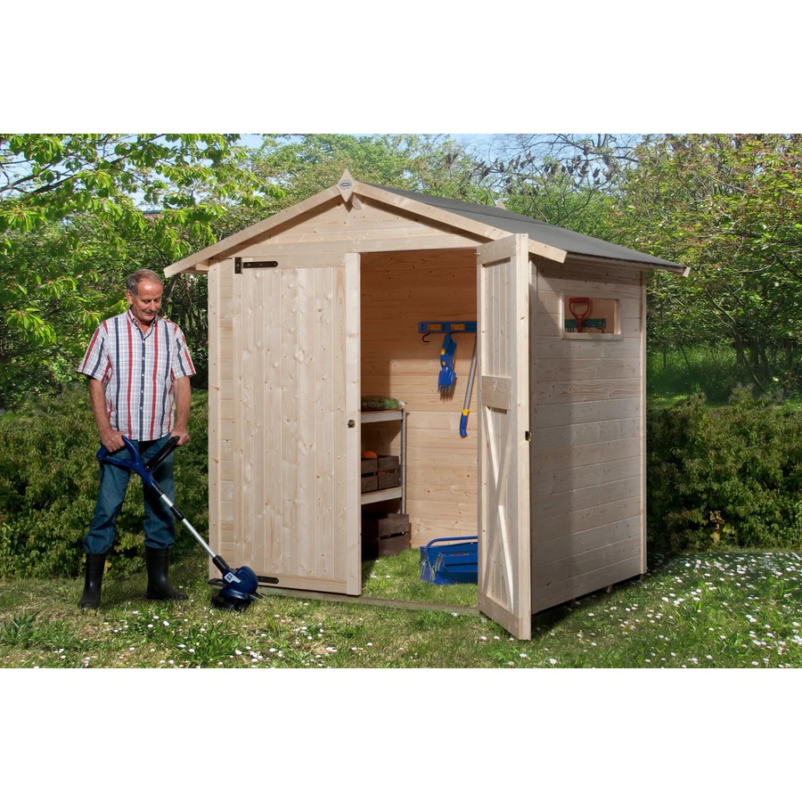 OBI Outdoor Living Holz-Gartenhaus mit Satteldach in Braun, B/T/H: 198 x 171 x 221 cm - Bild 2