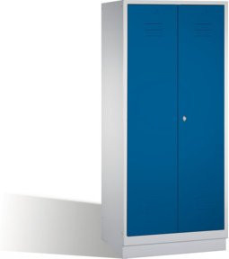 C+P Doppelspind Classic auf Sockel mit 2 Abteilen, Front Enzianblau und Korpus Lichtgrau, H x B x T: 180 x 81 x 50 cm - Bild 1