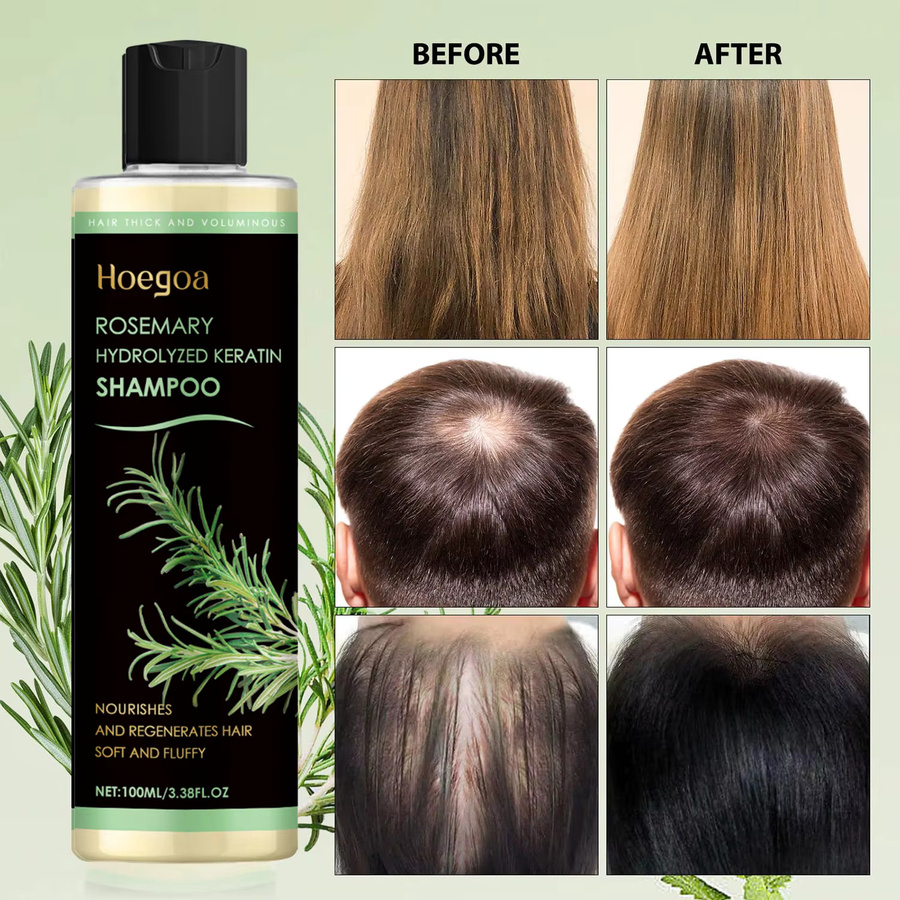 HOEGOA Shampoo Rosmarin, Hydrolysiertes Keratin, für strapaziertes Haar - Bild 2