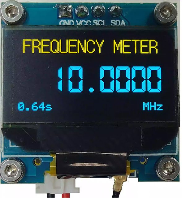 PLJ-096OLED-H1 HF-Frequenzmesser Hochpräziser Digitaler Zähler mit 0,96 Zoll OLED-Display, 20 MHz-2,7 GHz, Blau - Bild 1