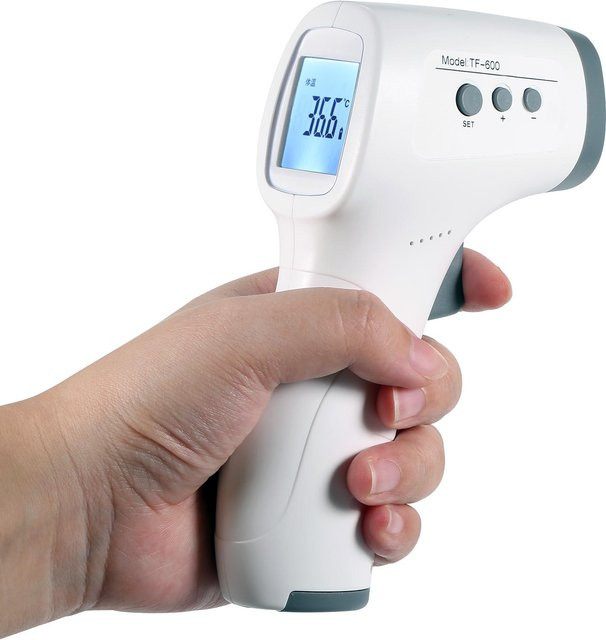 Igeteck Berührungsloses Infrarot-Thermometer für die Stirn mit LCD-Digitalanzeige in Weiß - Bild 1